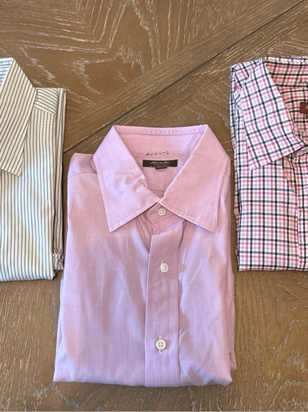 Hamilton 1883 Richard’s Men's Light Pink Dress Shirt Tailored Handsewn